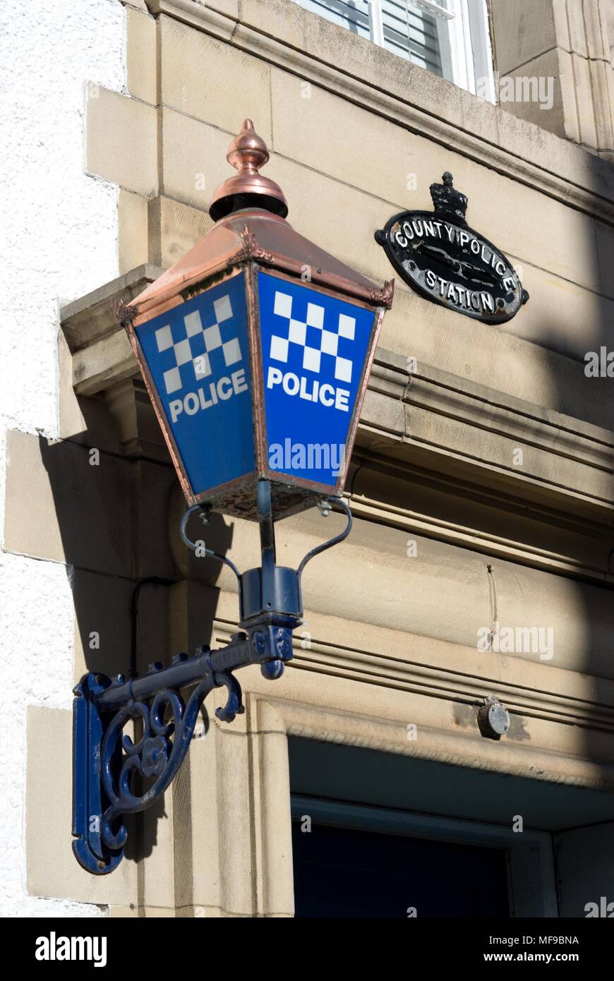 Brass Police lamp Stock Photo