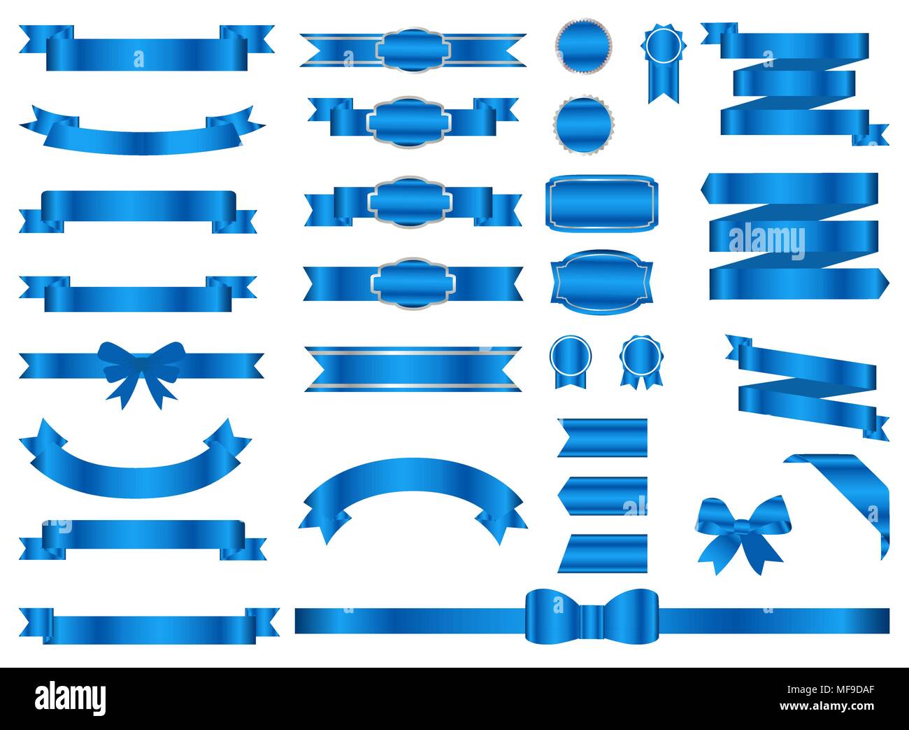 Blue banner collection with creative arts Stock Vector