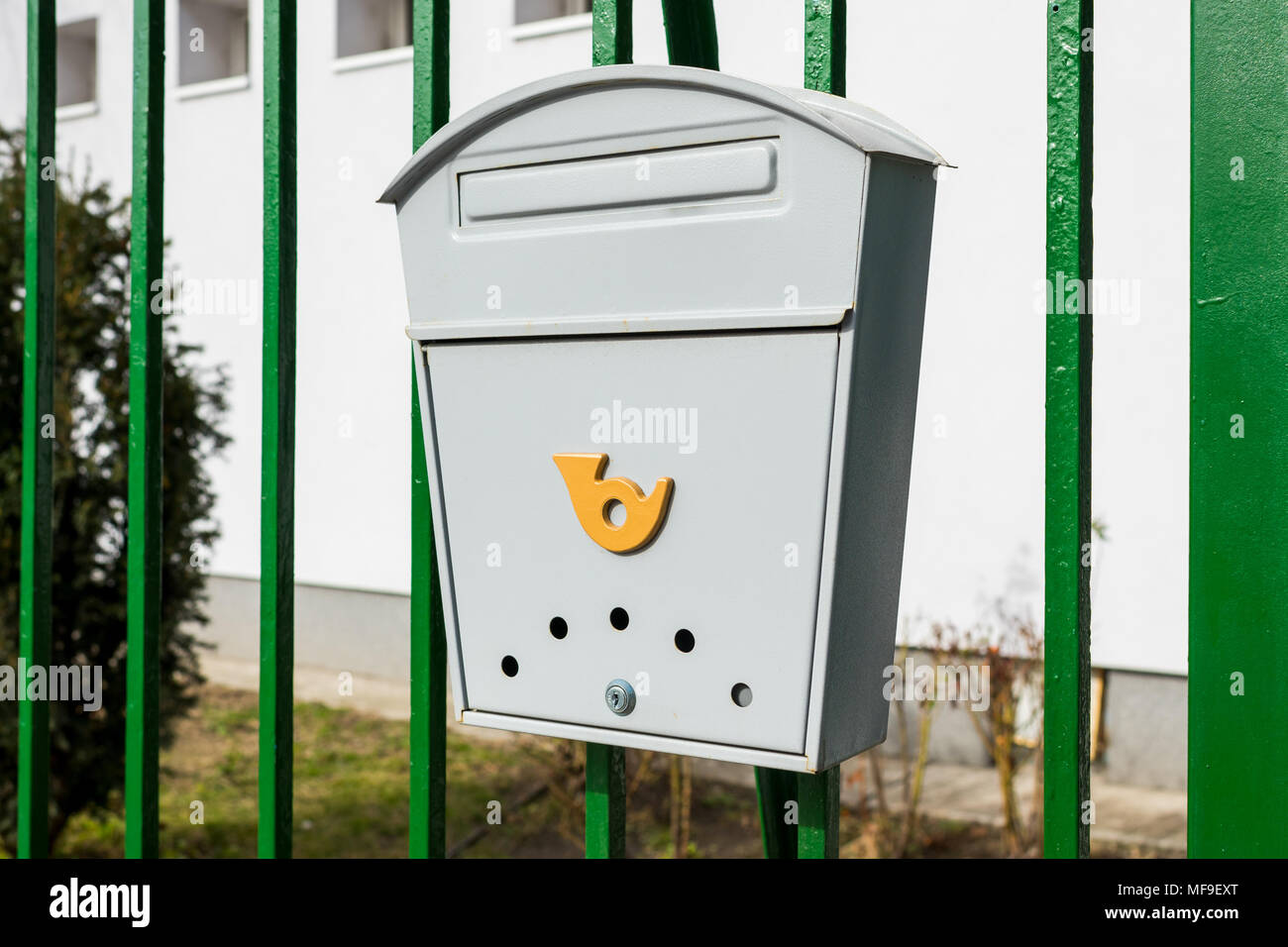 metal mailbox for letters Stock Photo Alamy
