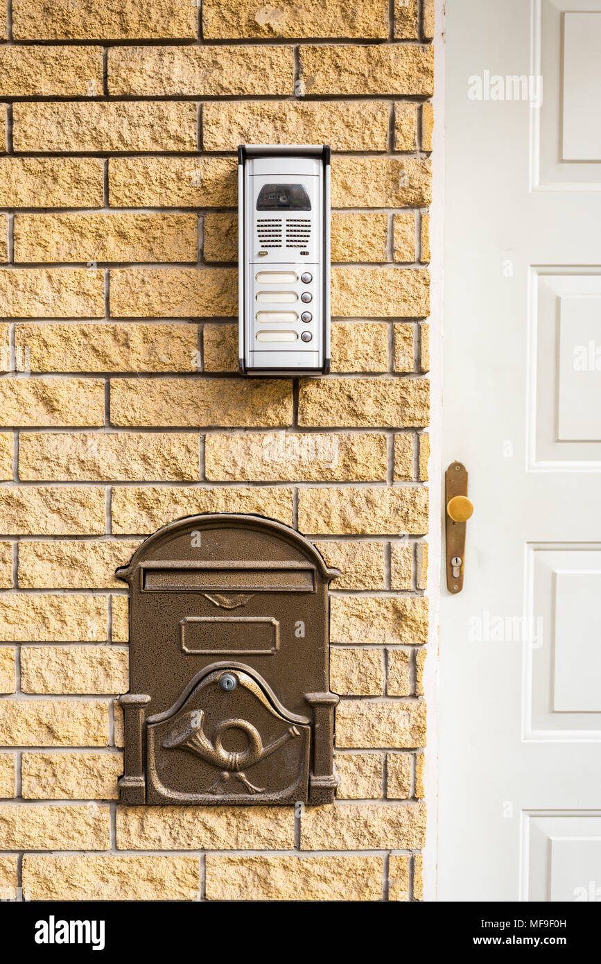 and mailbox at the door Stock Photo Alamy