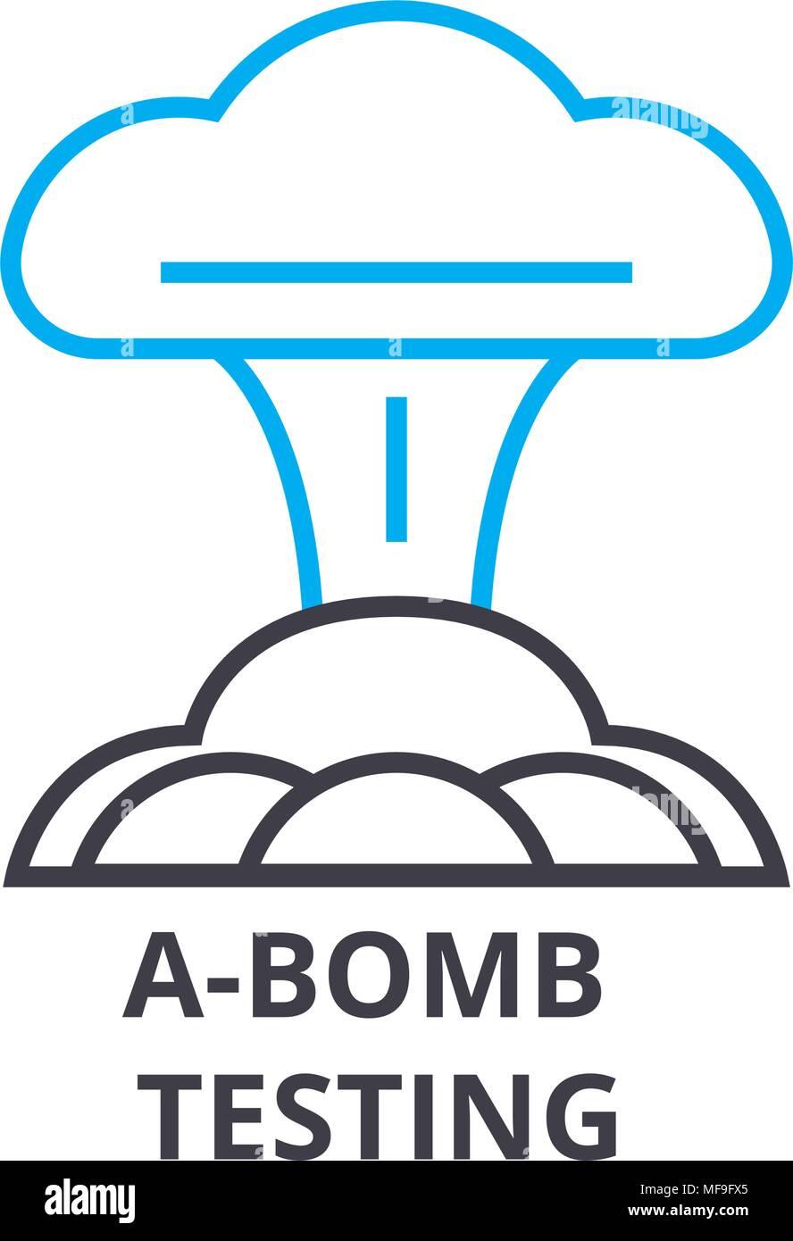 a bomb testing thin line icon, sign, symbol, illustation, linear concept, vector  Stock Vector