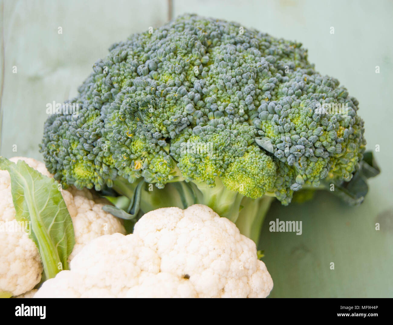 Juicy broccoli and cauliflower Stock Photo