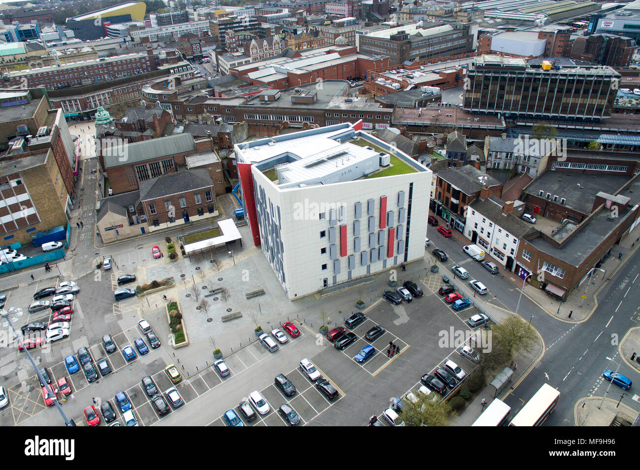 aerial view of Story Street Medical Practice & Walk-In Centre, Hull Stock Photo