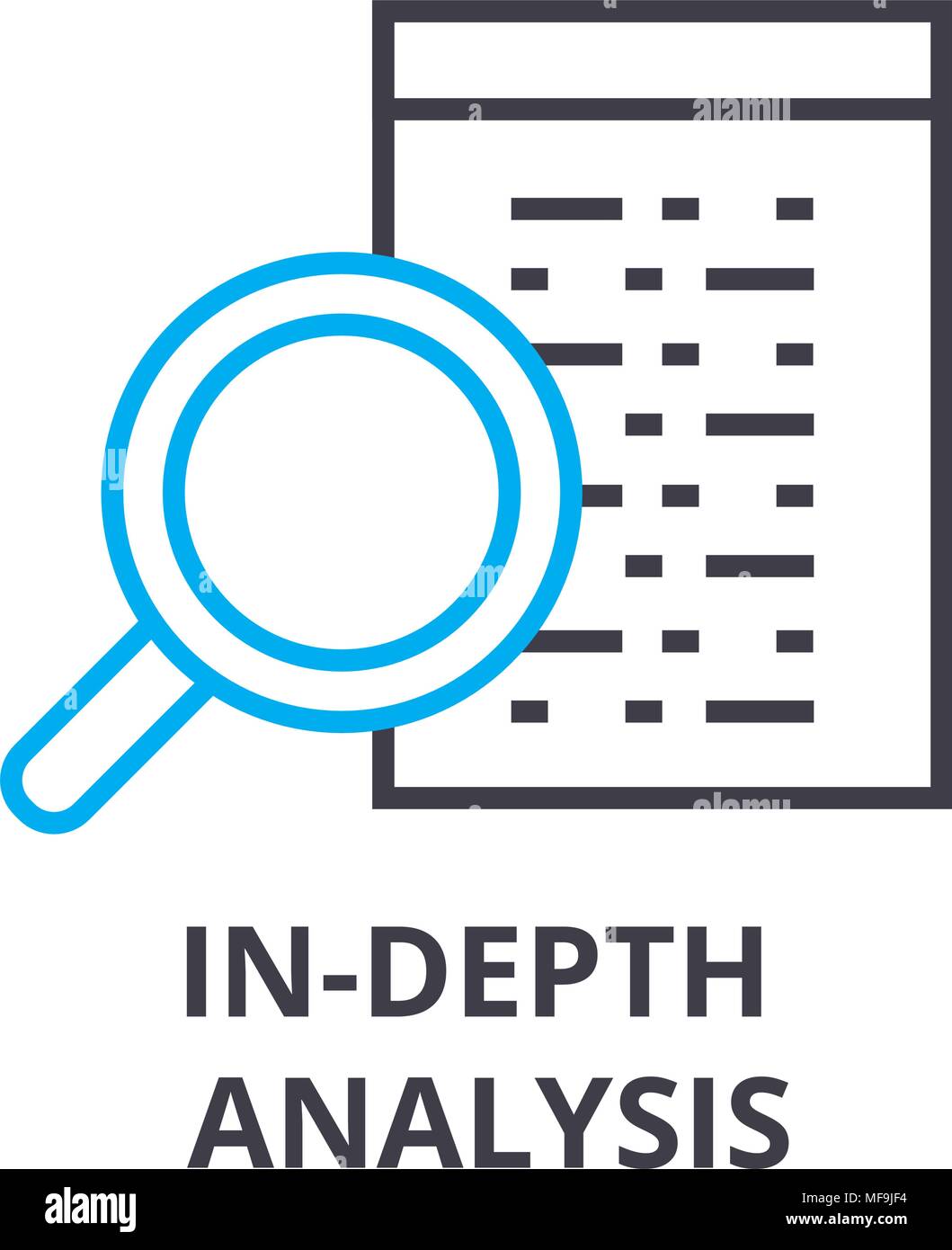 in depth analysis thin line icon, sign, symbol, illustation, linear