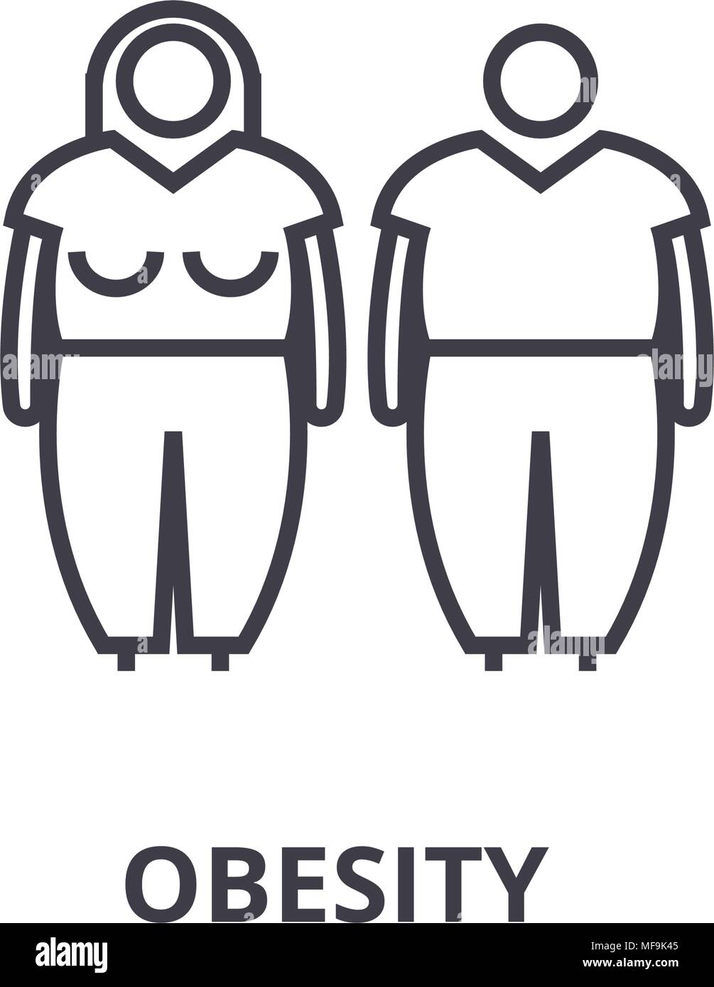 obesity thin line icon, sign, symbol, illustation, linear concept, vector  Stock Vector Image & Art - Alamy