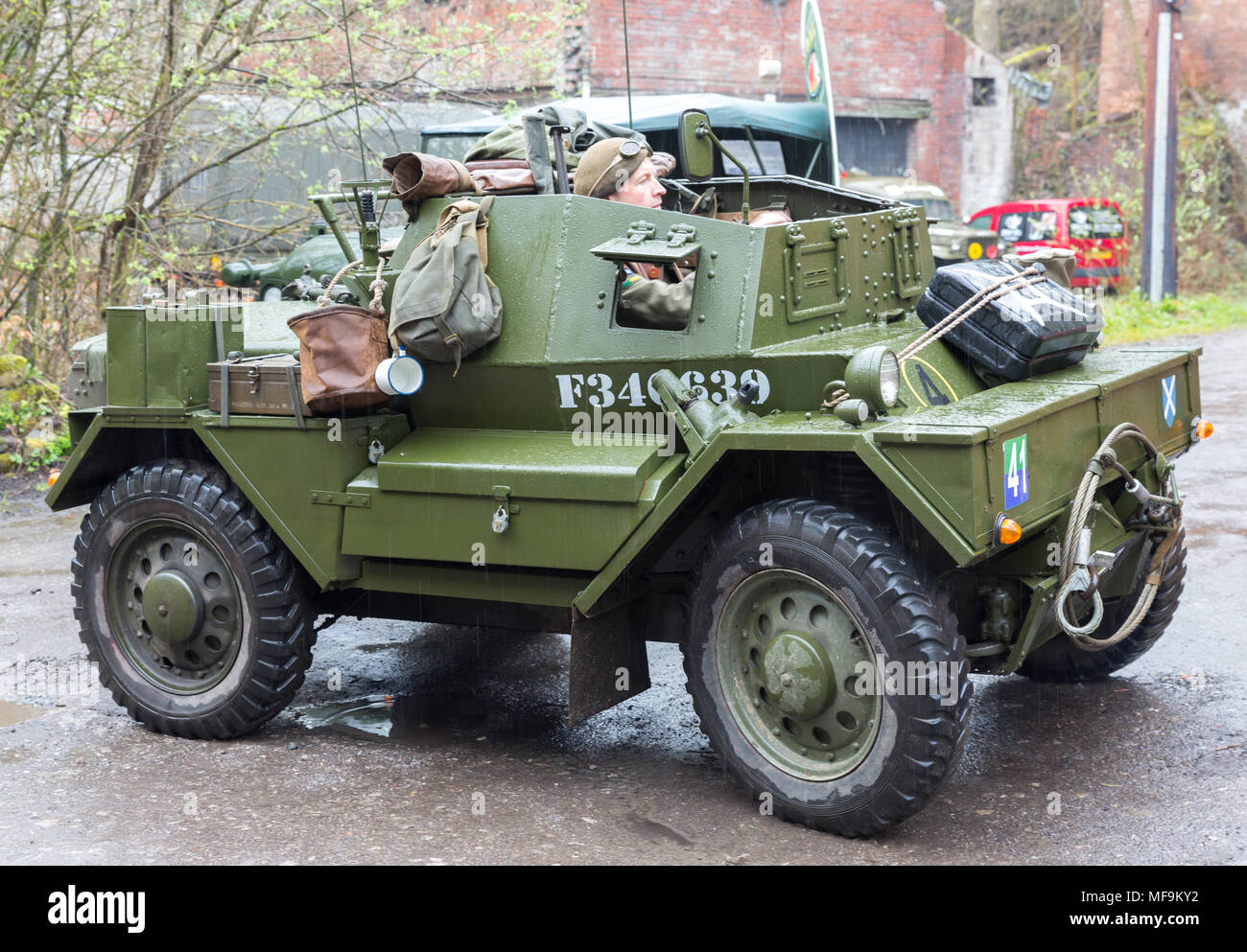 Daimler Dingo Scout Car at the Healy Dell Nature Reserve 1940's Weekend near Rochdale Stock