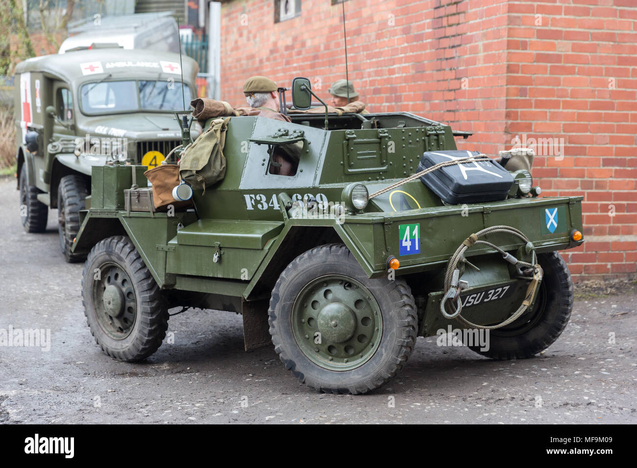 Daimler Dingo Scout Car at the Healy Dell Nature Reserve 1940's Weekend near Rochdale Stock