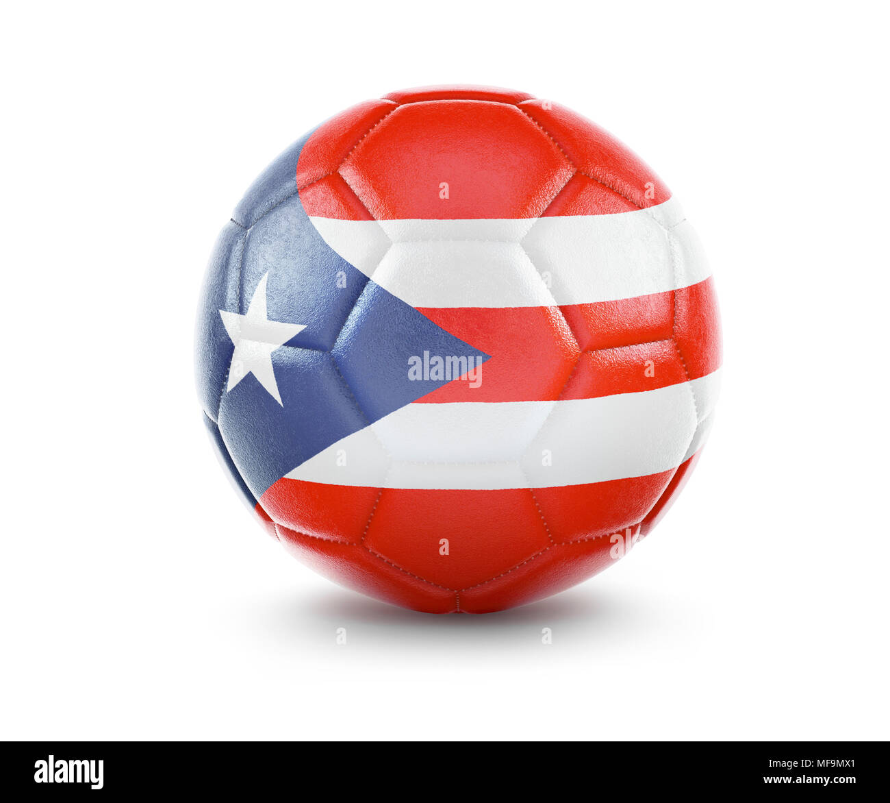 High qualitiy rendering of a soccer ball with the flag of Puerto Rico