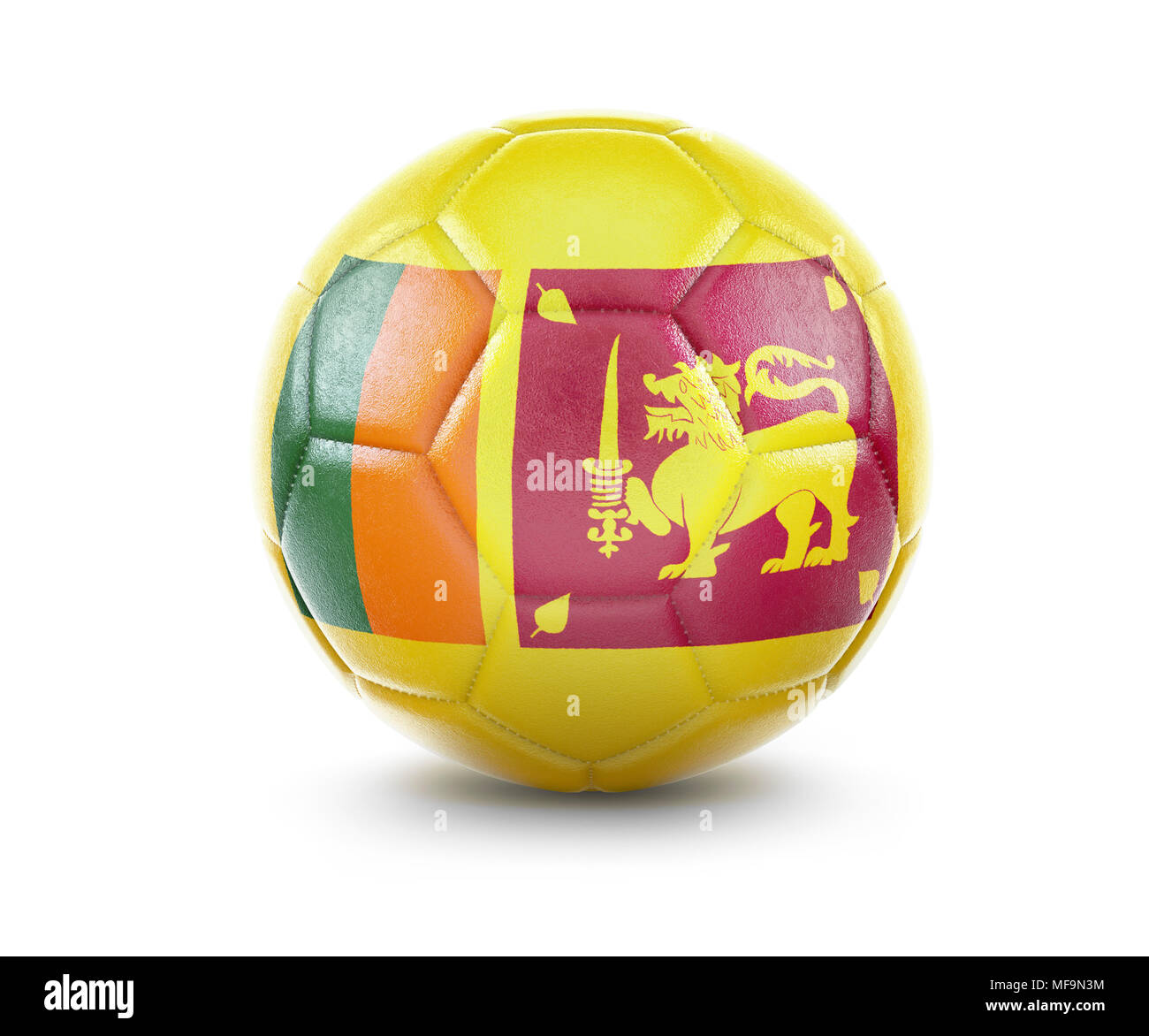 High qualitiy rendering of a soccer ball with the flag of Sri Lanka