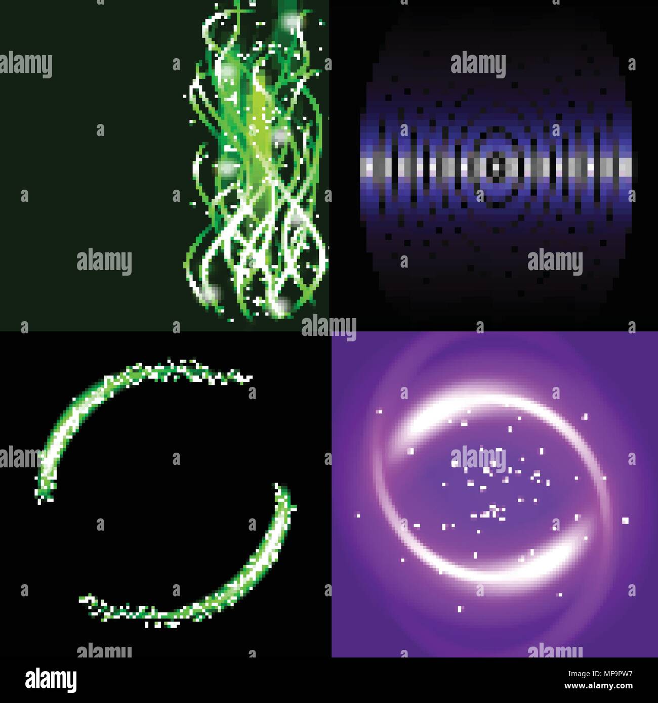 Set of Beautifully glowing neon abstract background with space for text ...