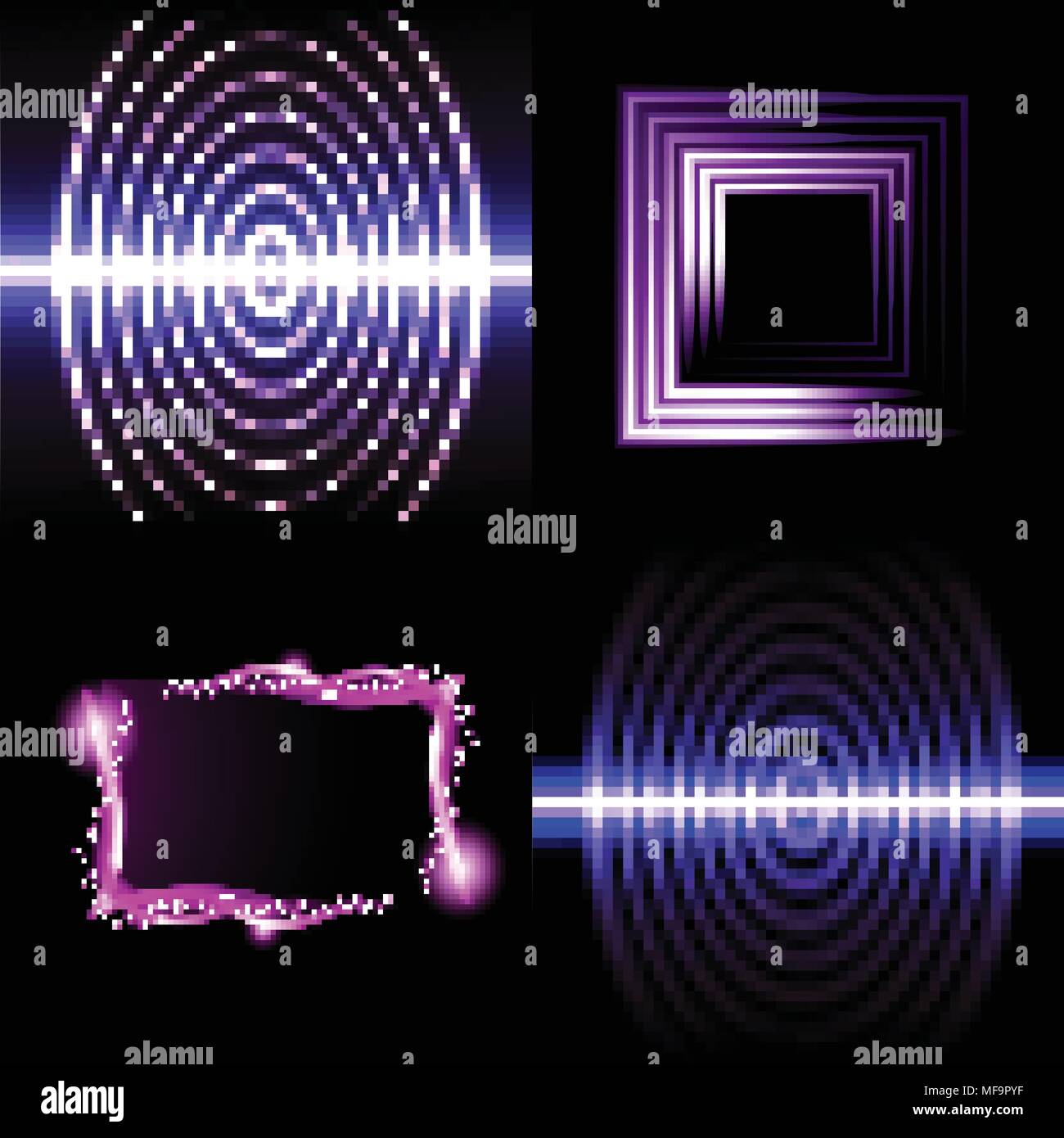Set of Beautifully glowing neon abstract background with space for text ...