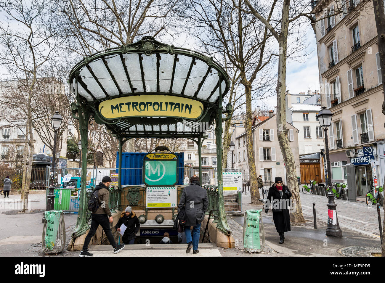 Abbesses metro station in Montmartre , Paris Stock Photo