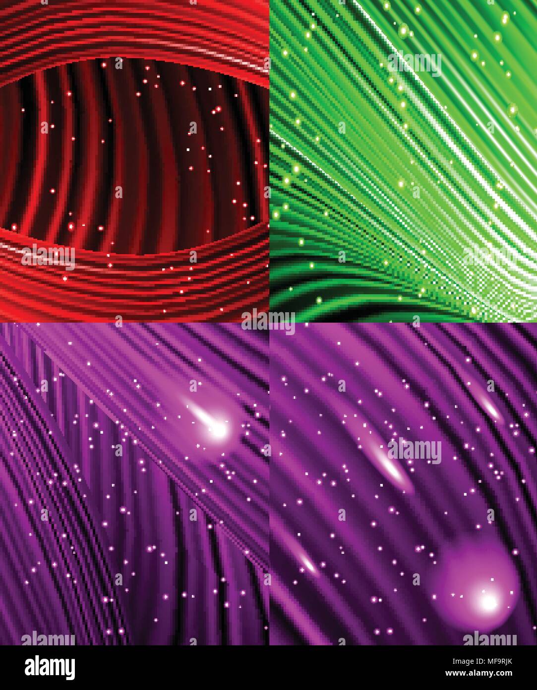 Set of Snow and stars are falling on the background of colour luminous ...
