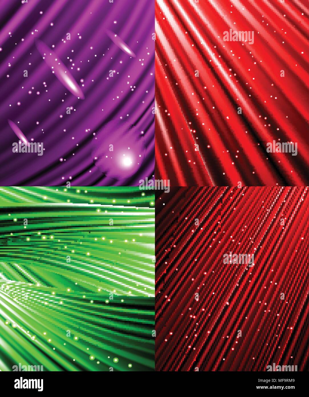 Set of Abstract luminous rays background. Vector illustration Stock ...