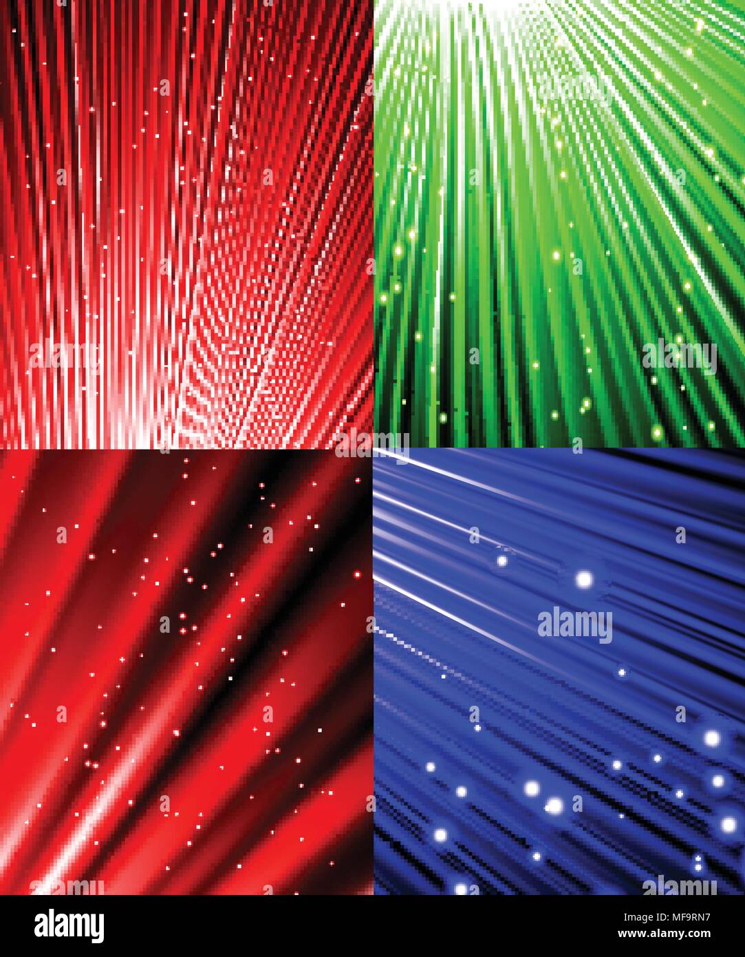 Set of Abstract luminous rays background. Vector illustration Stock ...