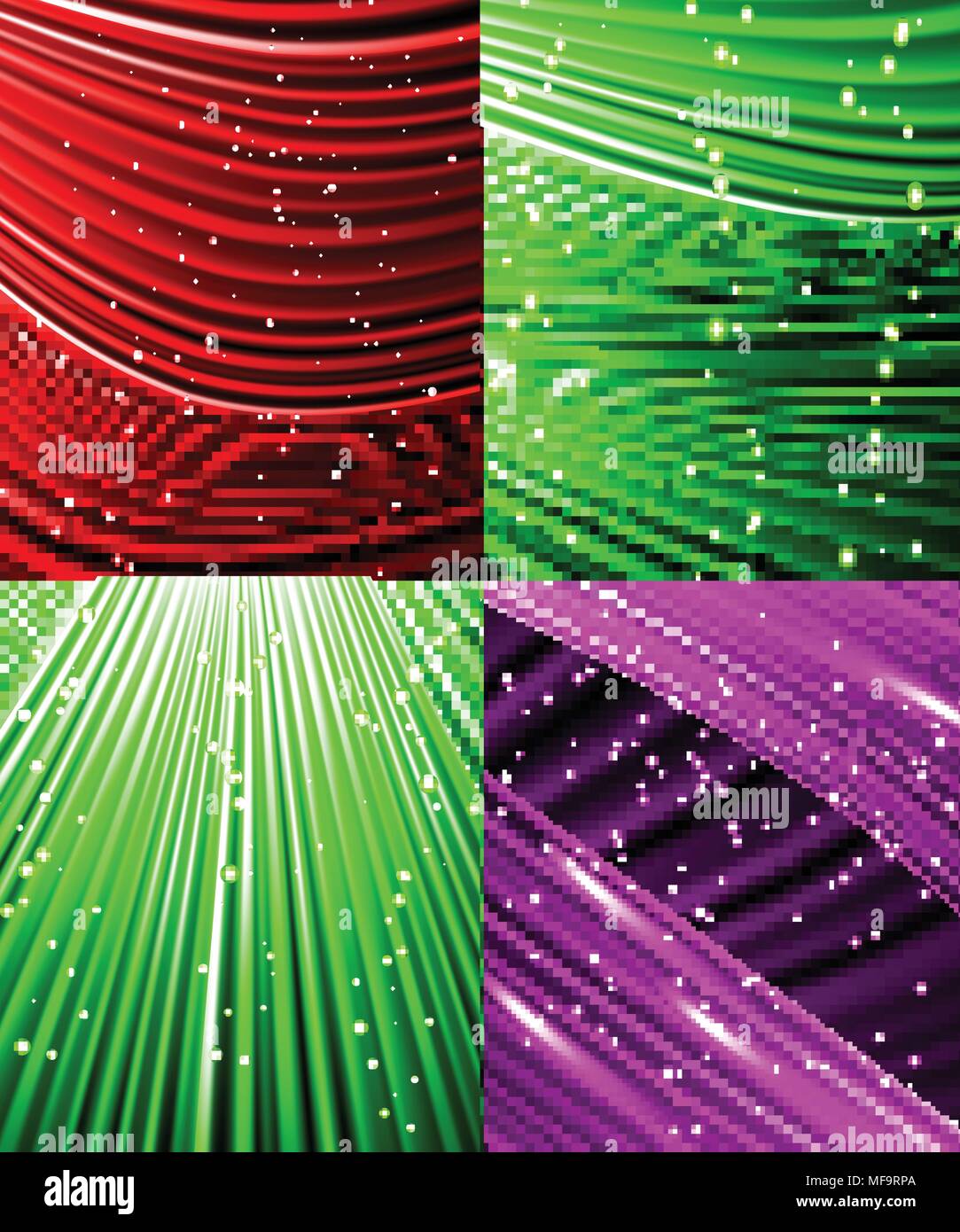 Set of Abstract luminous rays background. Vector illustration Stock ...