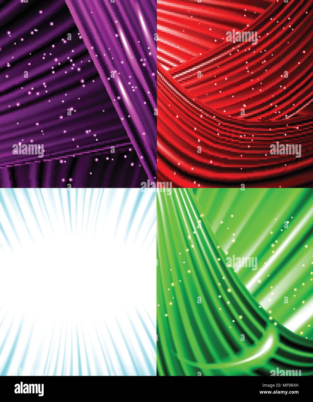 Set of Snow and stars are falling on the background of colour luminous ...