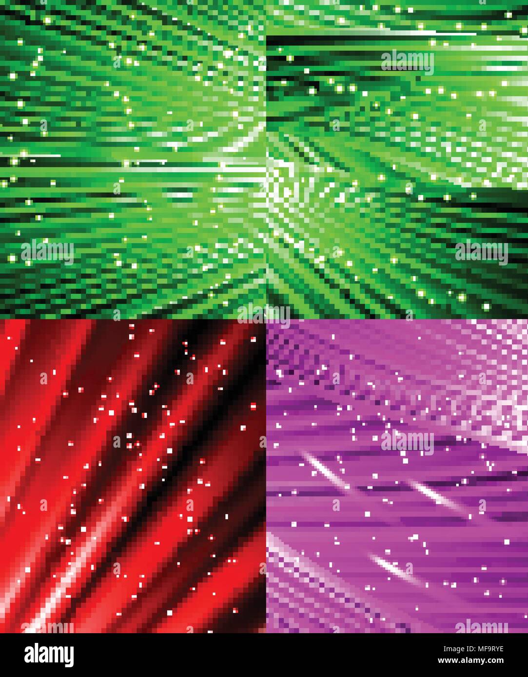 Set of Snow and stars are falling on the background of colour luminous ...