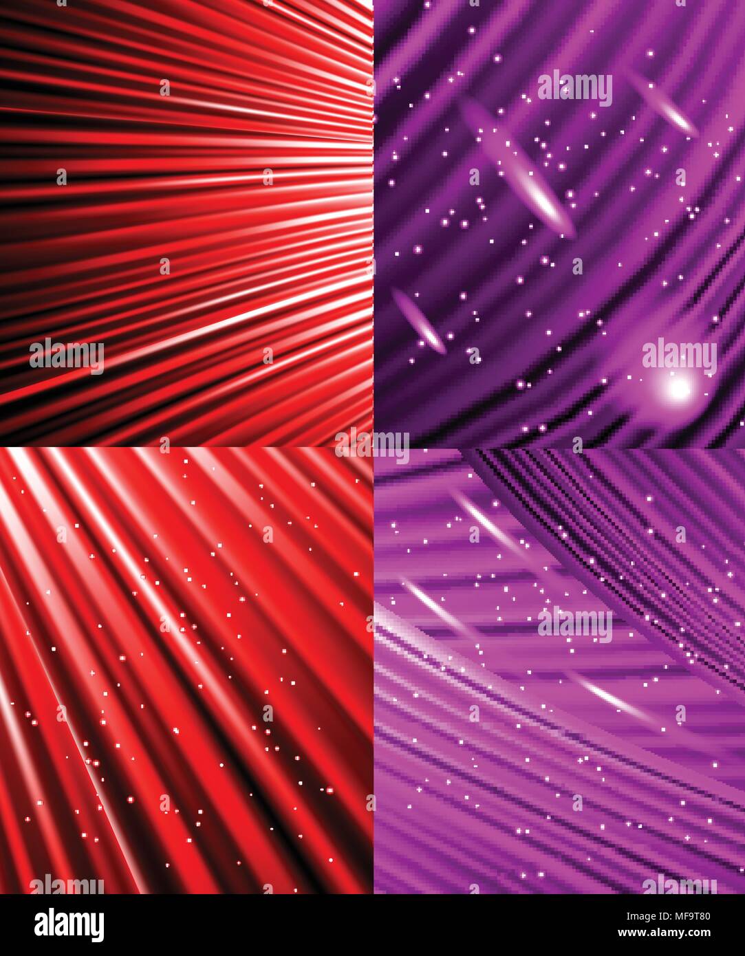 Set of Abstract luminous rays background. Vector illustration Stock ...