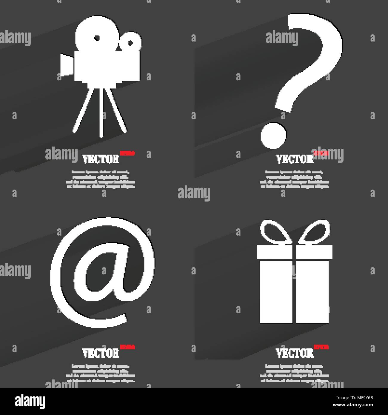 Set of icons. Collection of symbols. Modern Flat web design with long ...