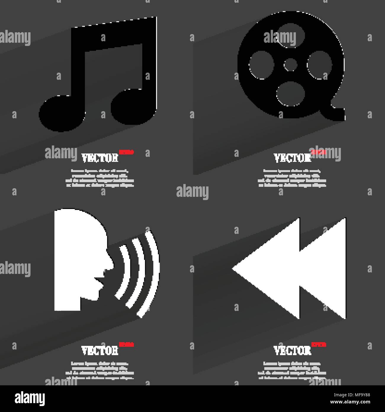Set of icons. Collection of symbols. Modern Flat web design with long ...