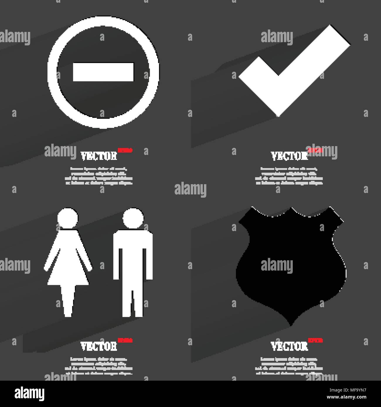 Set of fashionable icons, trending symbols. Flat design for your web ...