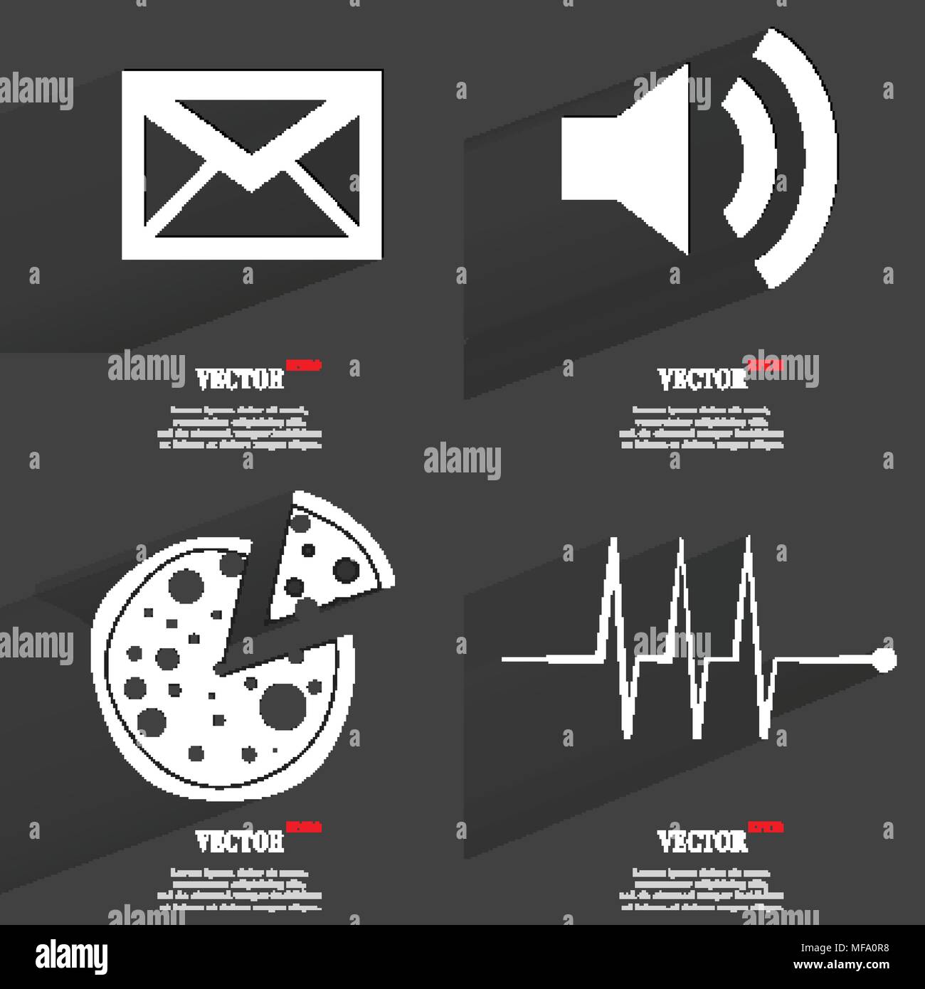 Set of icons. Collection of symbols. Modern Flat web design with long ...