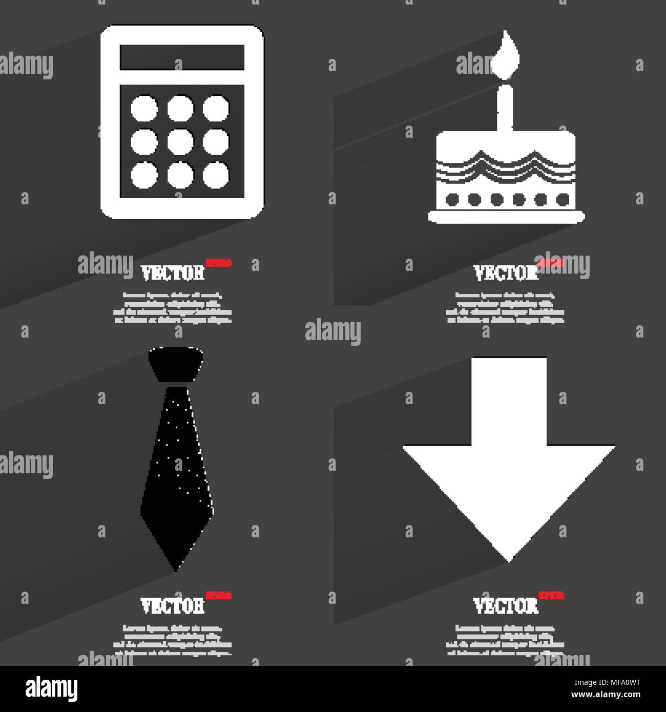 Set of icons. Collection of symbols. Modern Flat web design with long ...