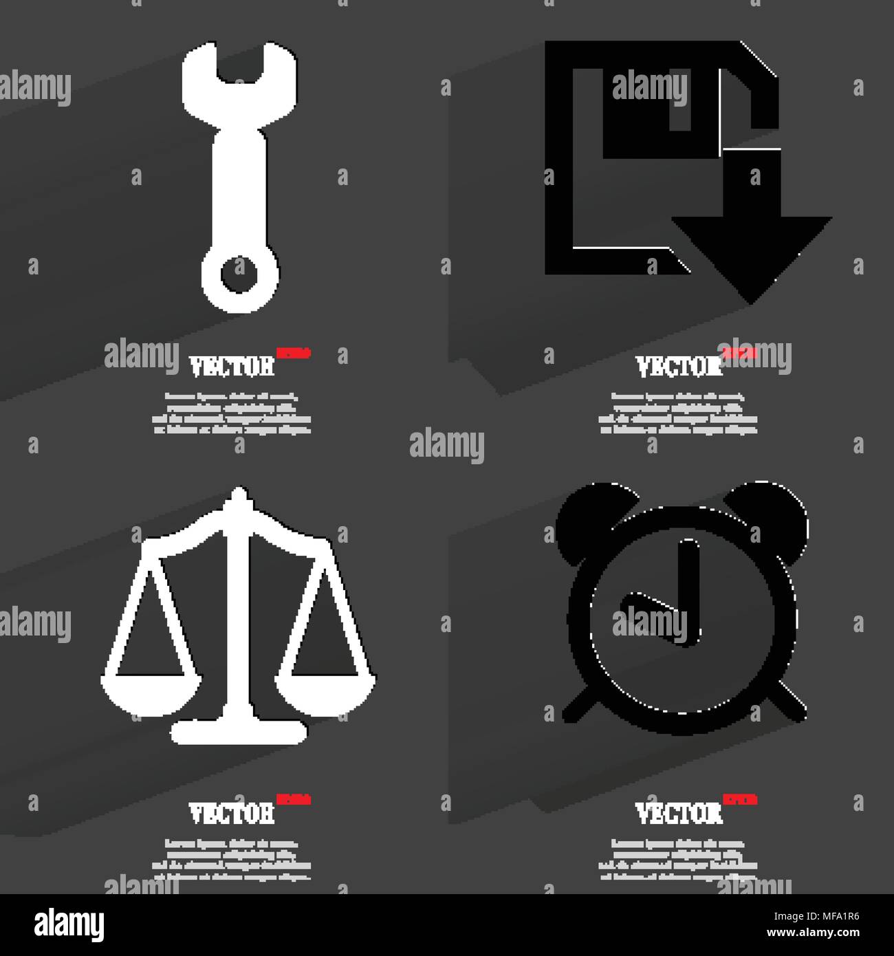 Set of icons. Collection of symbols. Modern Flat web design with long ...