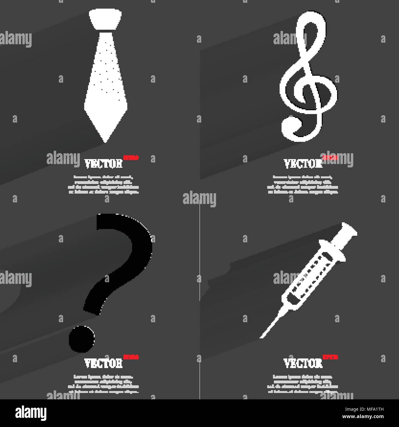Set of icons. Collection of symbols. Modern Flat web design with long ...