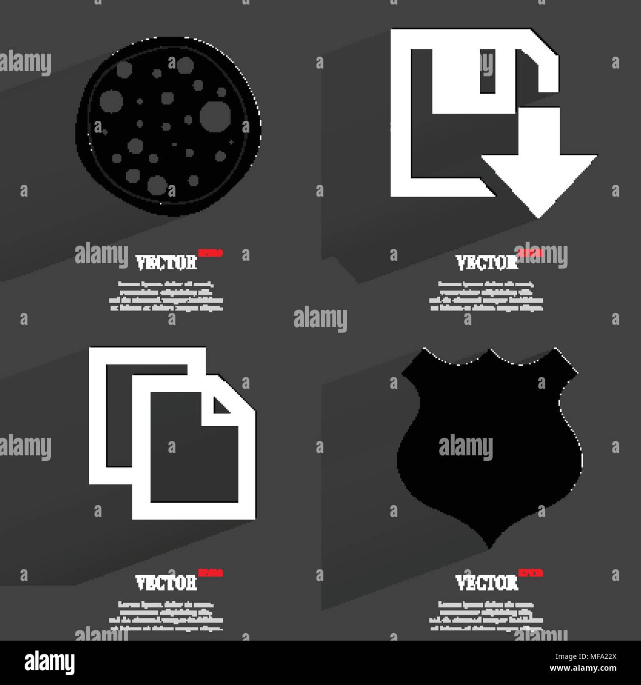 Set of icons. Collection of symbols. Modern Flat web design with long ...