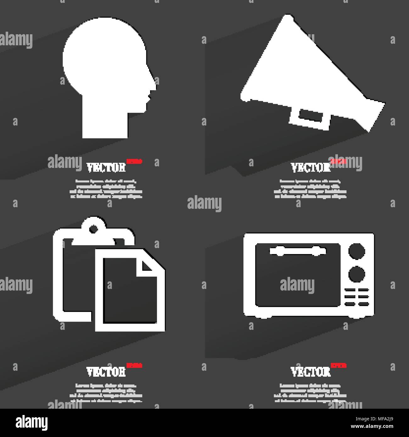 Set of icons. Collection of symbols. Modern Flat web design with long ...