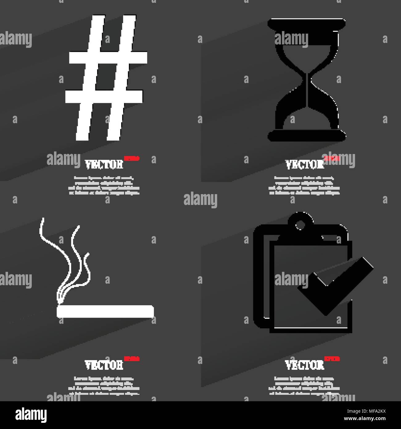 Set of icons. Collection of symbols. Modern Flat web design with long ...