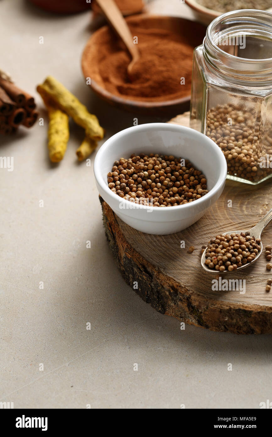Download Coriander Seeds In Bowl And Jar Spice Stock Photo Alamy Yellowimages Mockups