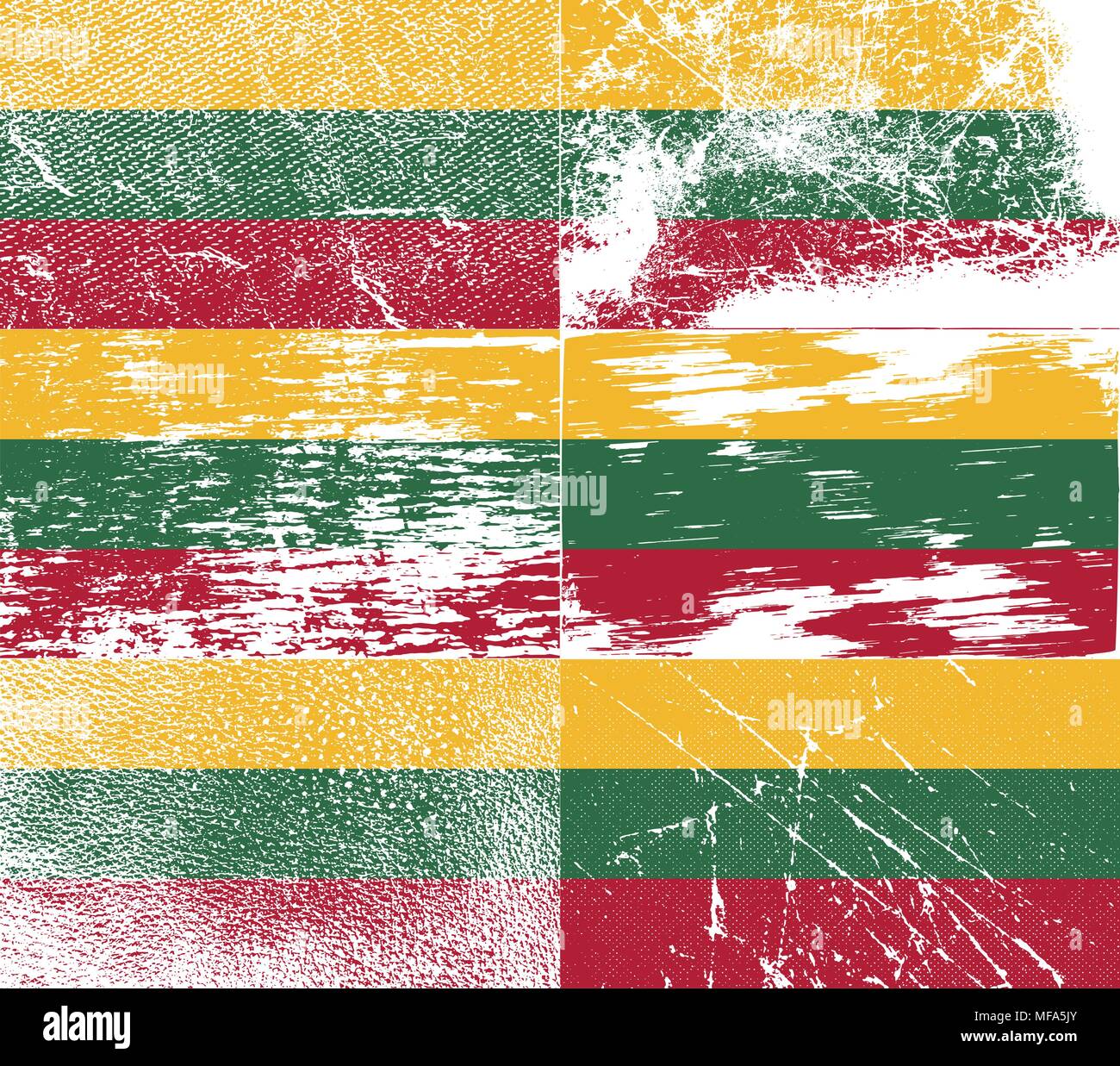 Flag of Lithuania with old texture. Vector illustration Stock Vector ...