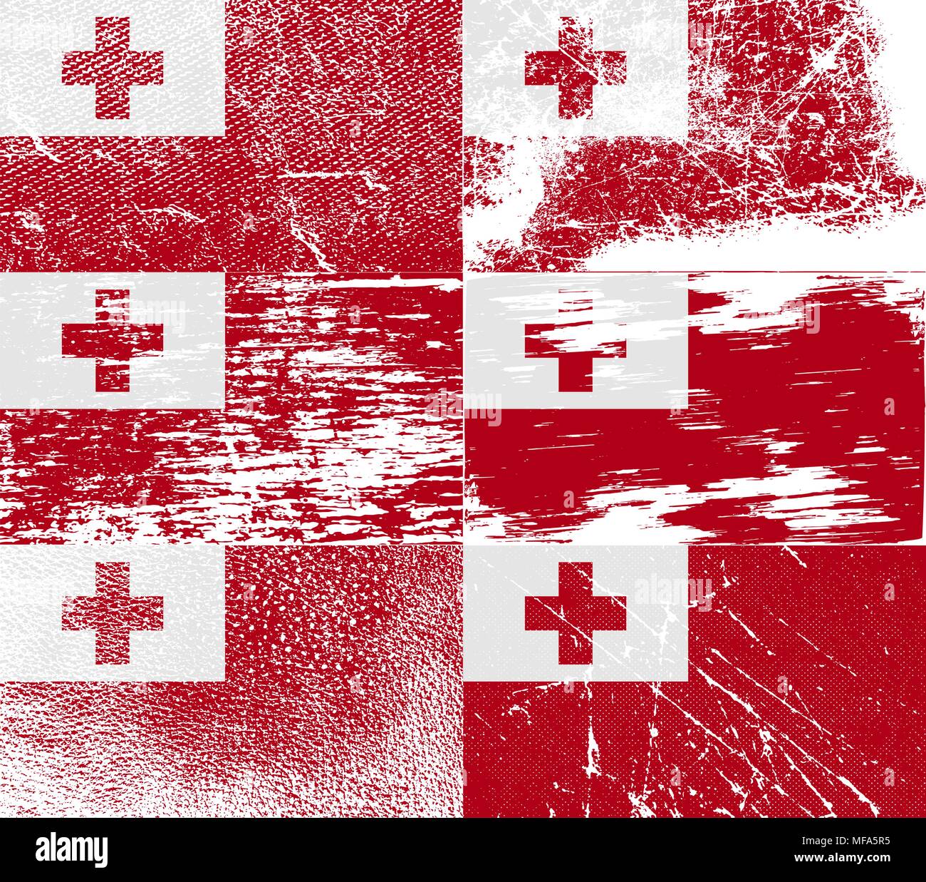 Flag of Tonga with old texture. Vector illustration Stock Vector Image ...