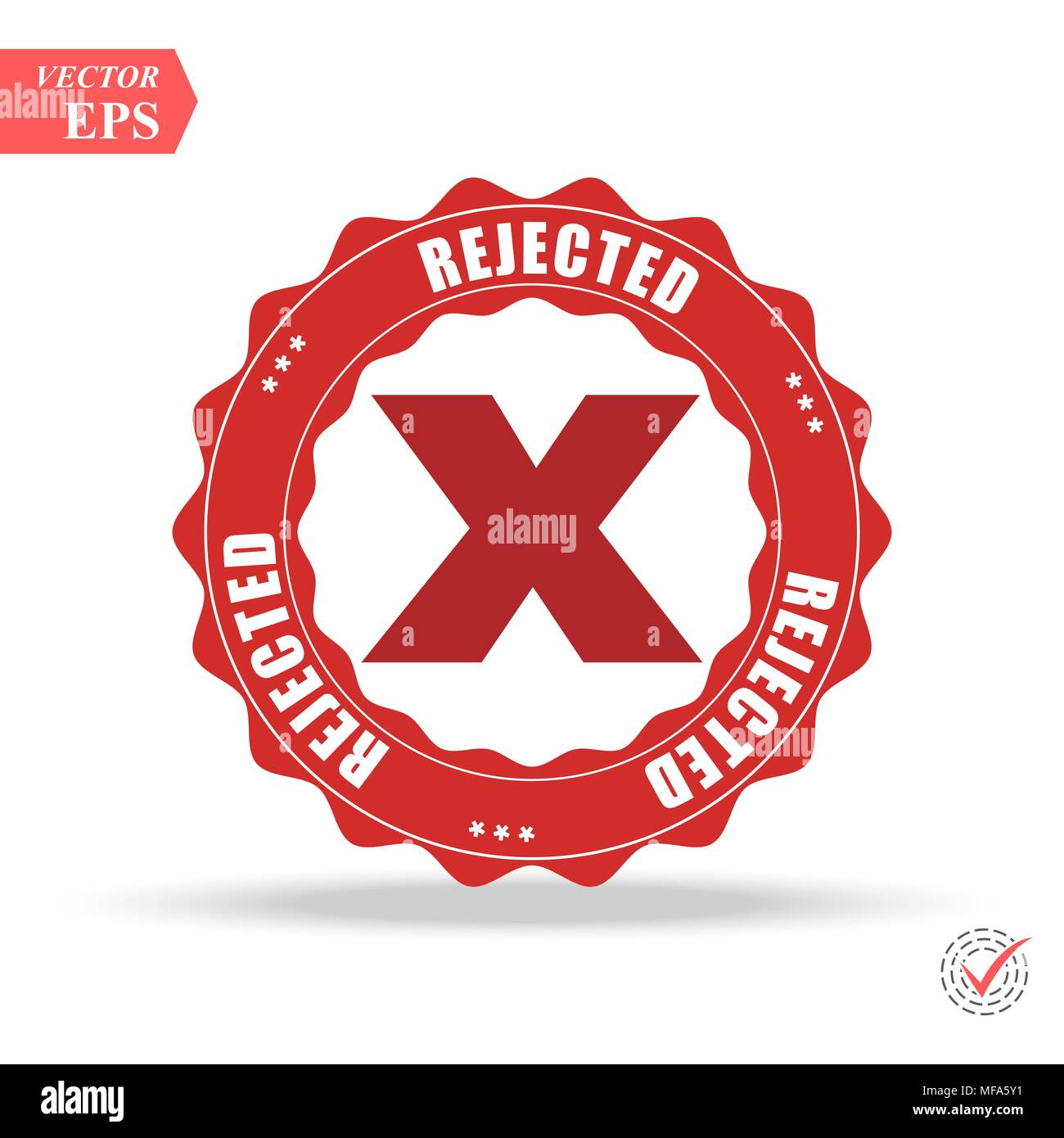 Delete X-Cross rounded icon. Vector style is flat iconic symbol inside a circle, red color, transparent background. eps Stock Vector