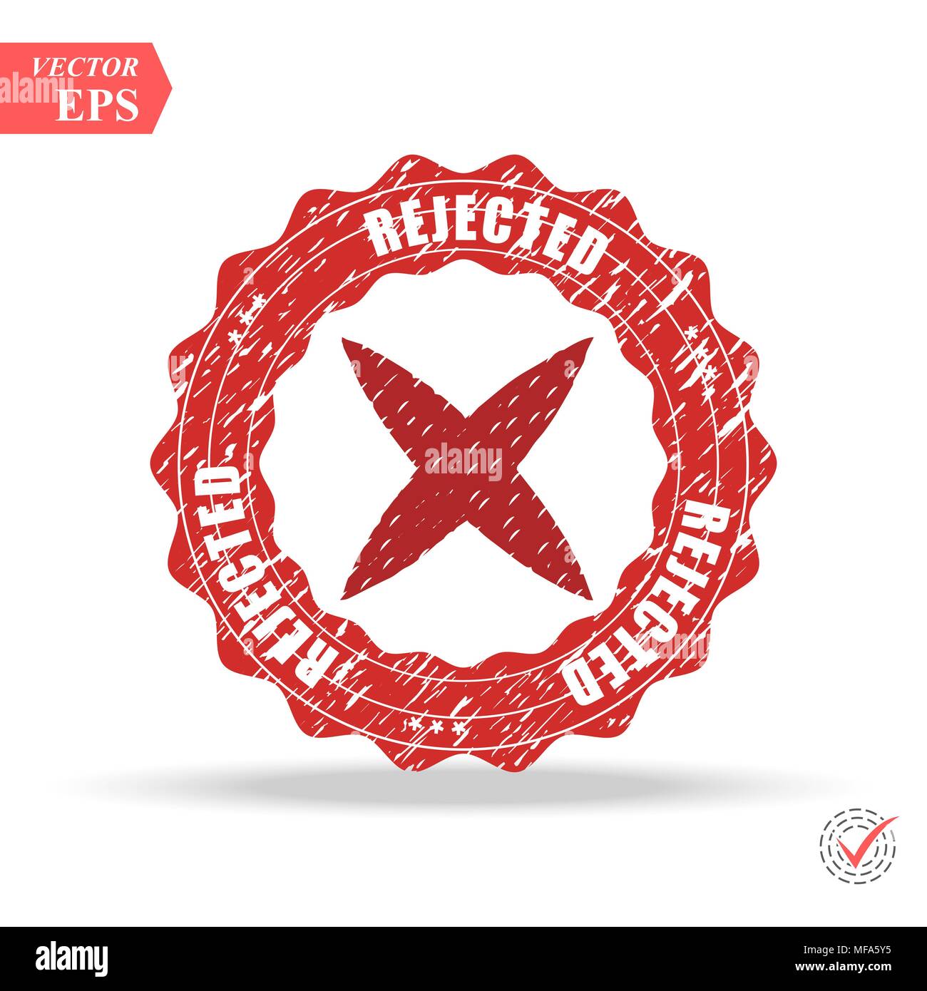 Delete X-Cross rounded icon. Vector style is flat iconic symbol inside a circle, red color, transparent background. eps Stock Vector