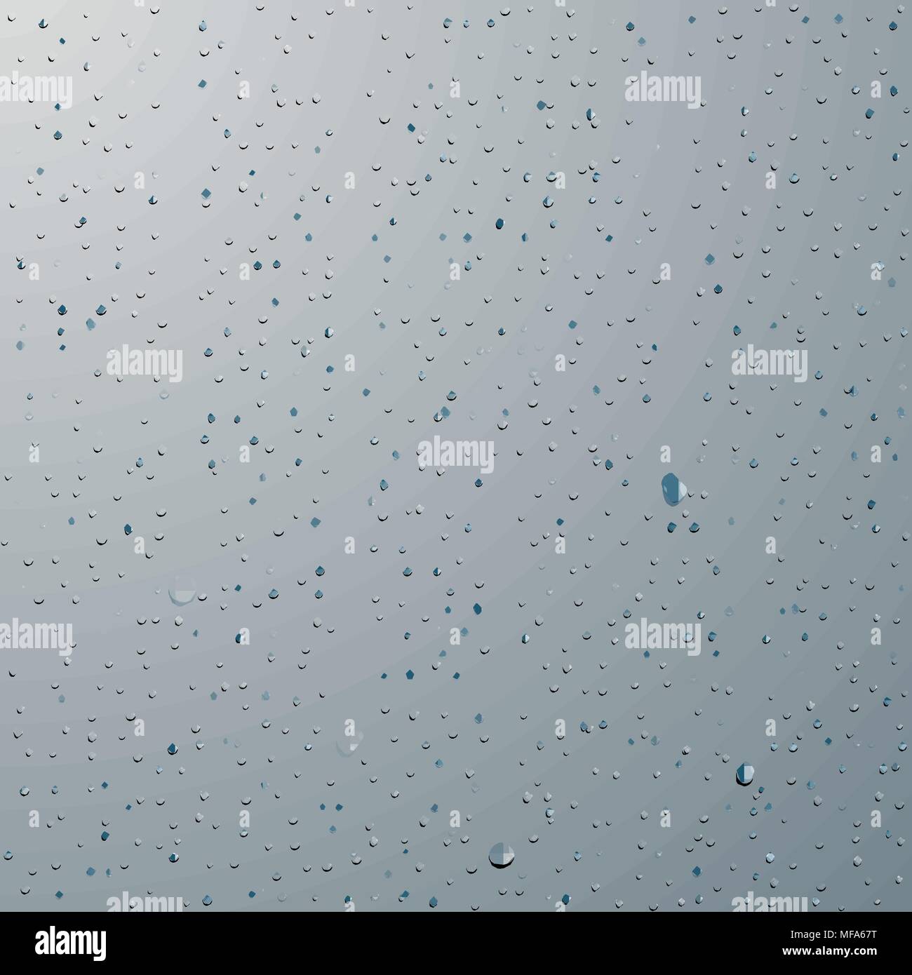 Drops of water. Rain or shower drops isolated on blue background. Vector illustration Stock Vector