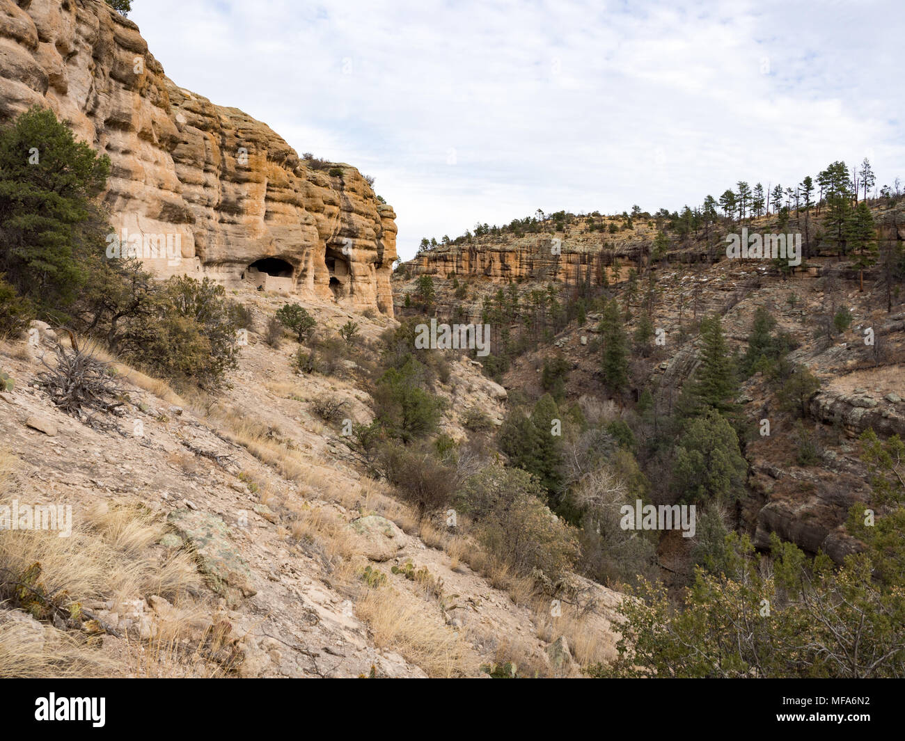 Gila Cliff Dwellings National Monument, Silver City, New Mexico Stock Photo