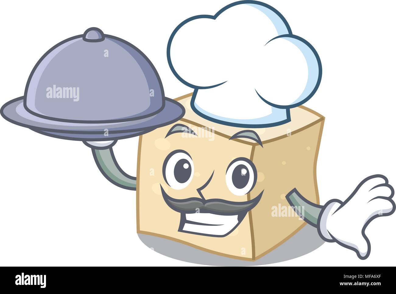 Chef With Food Tofu Mascot Cartoon Style Stock Vector Image Art Alamy