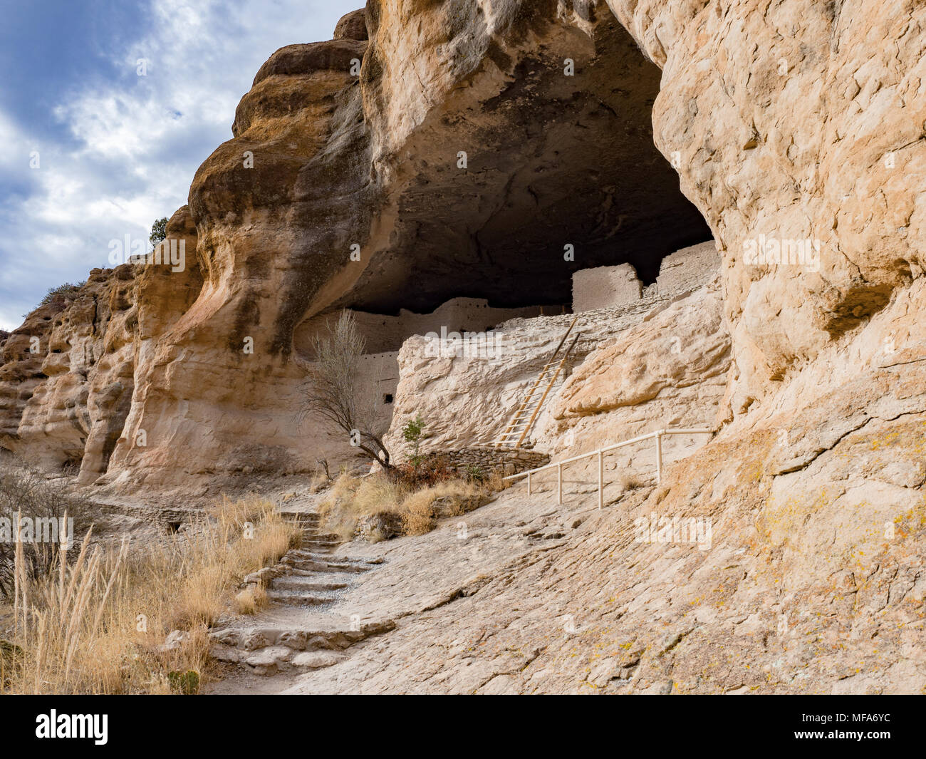 Ancient cliff dwelling ruins at Gila Cliff Dwellings National Monument, Silver City New Mexico