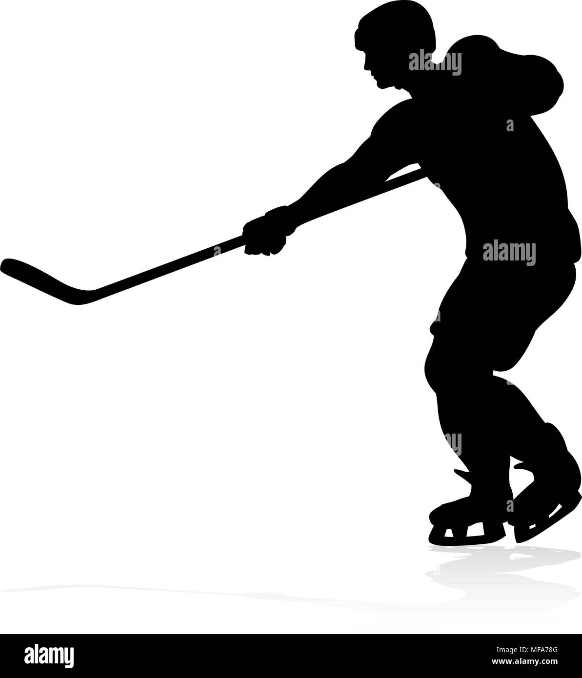 Ice Hockey Player Silhouette Stock Vector Image & Art - Alamy