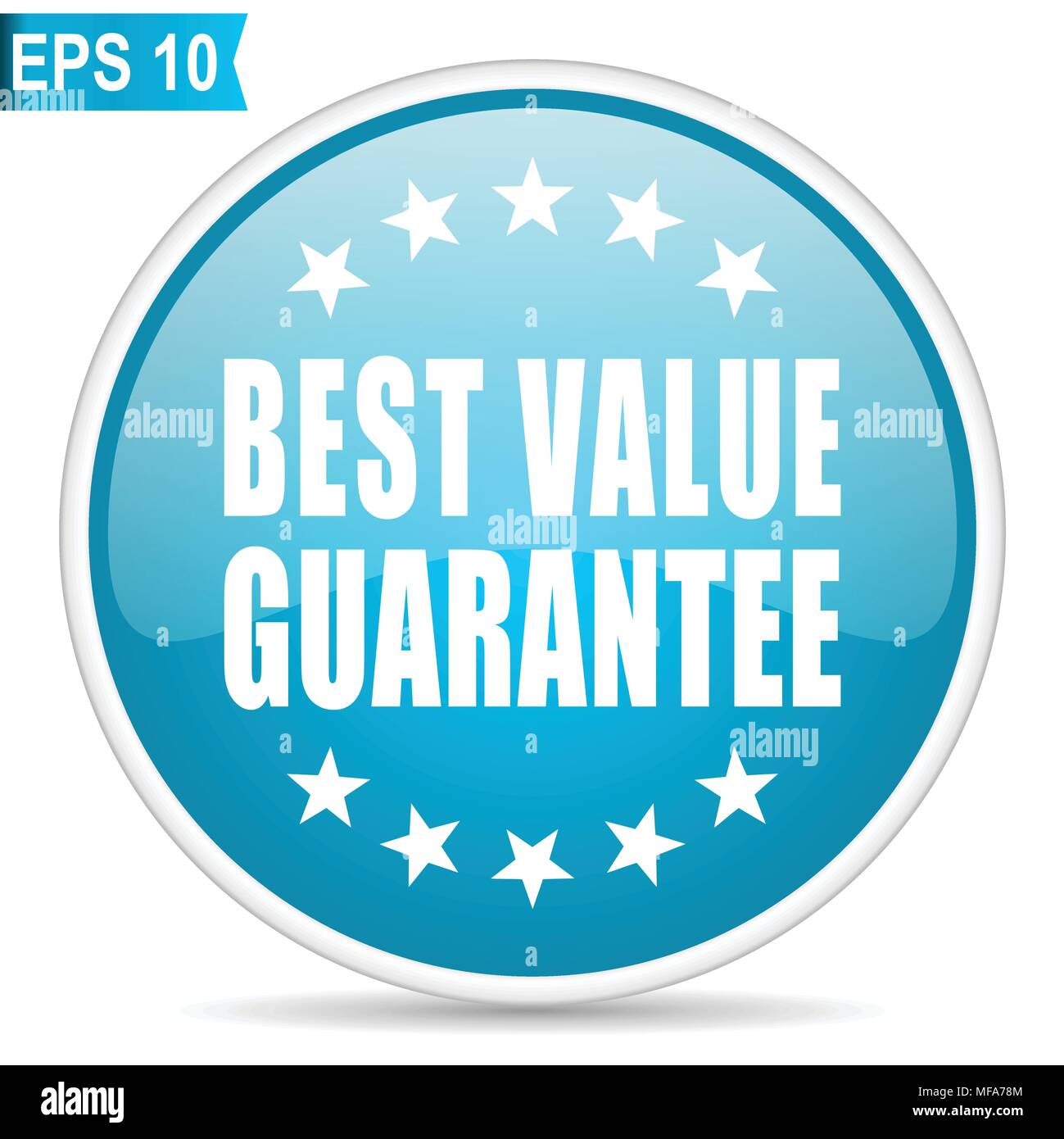 Best value guarantee blue glossy round vector icon in eps 10. Editable ...