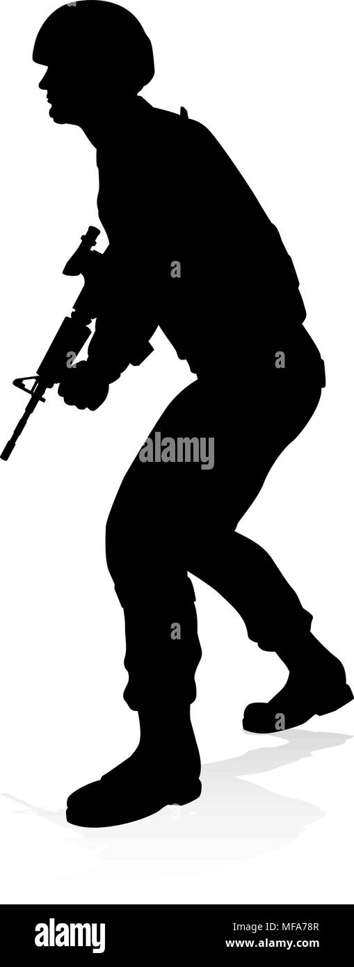 Soldier Silhouette Stock Vector