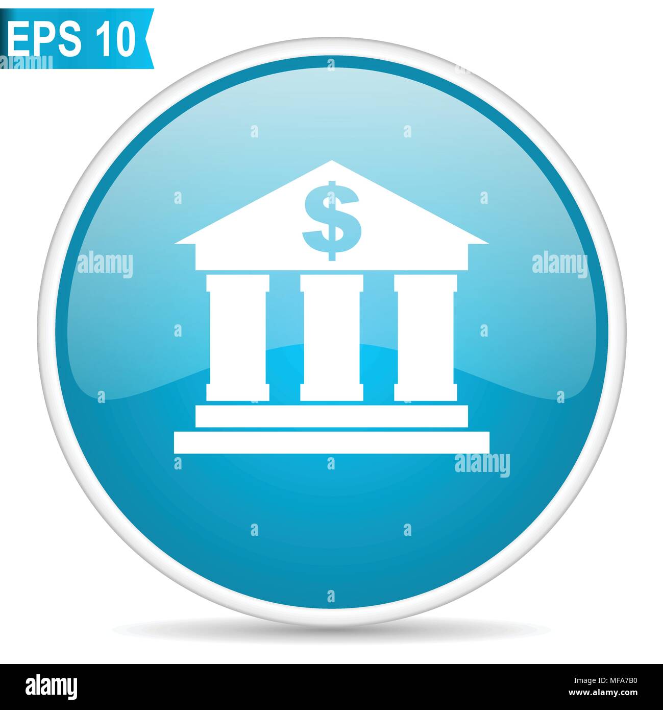Bank blue glossy round vector icon in eps 10. Editable modern design ...