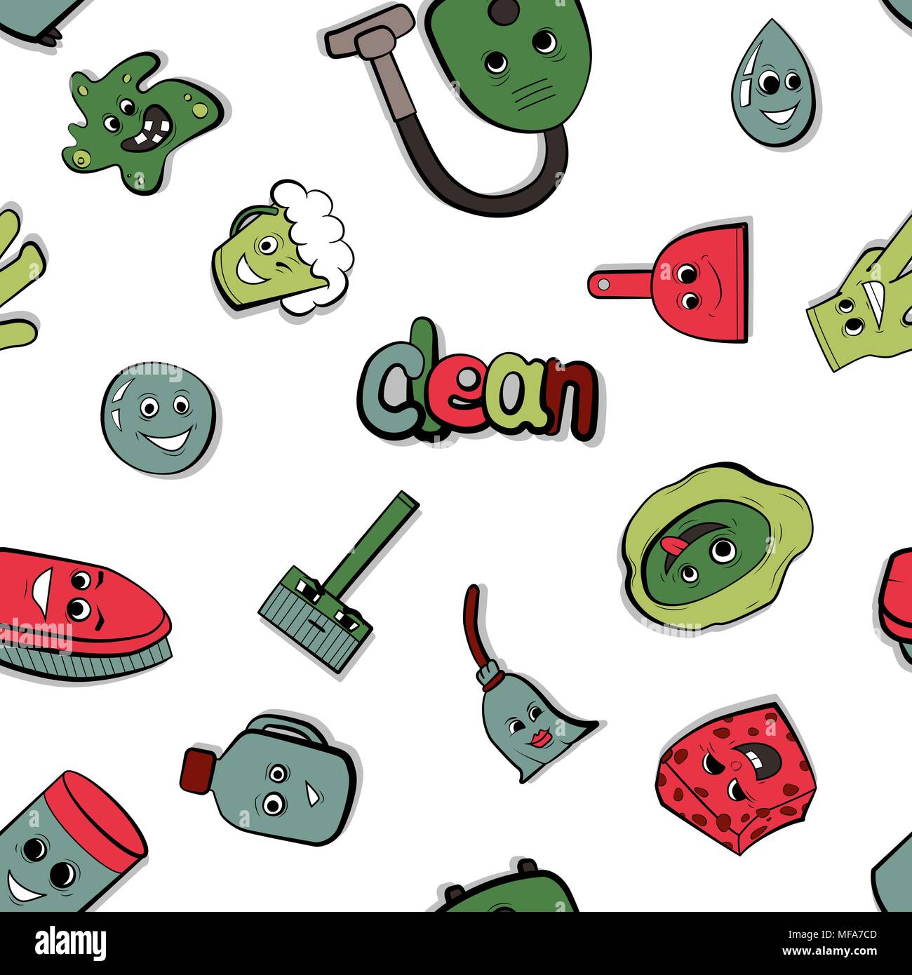 Cartoon items for cleaning. Stock Vector