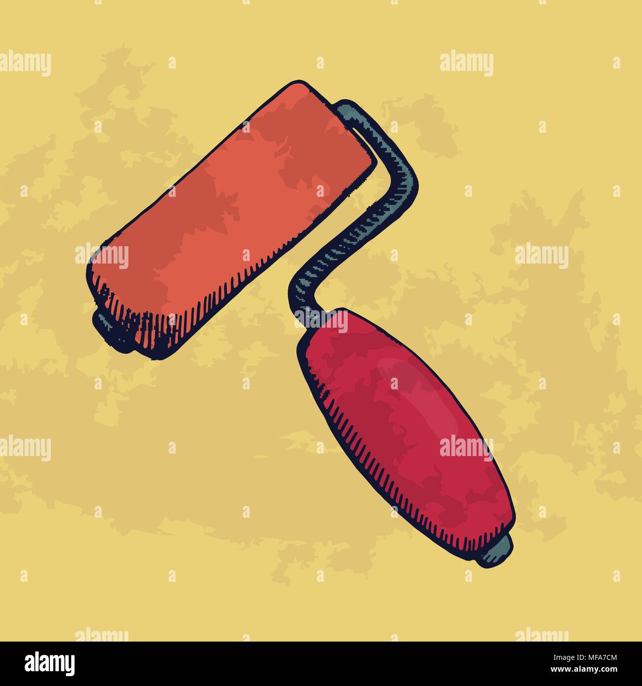 Brush roll for construction Stock Vector
