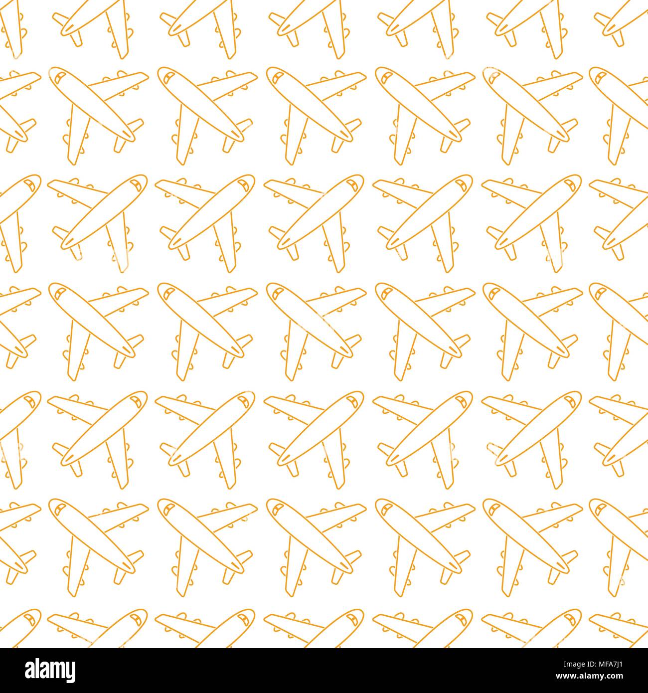 Seamless pattern with airplanes. Vector illustration Stock Vector