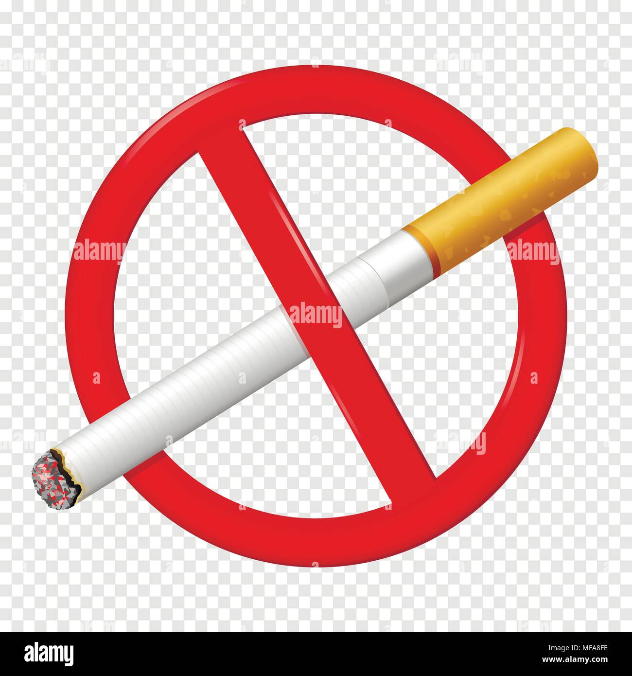 No smoking sign isolated on transparent background. Vector illustration. Stock Vector